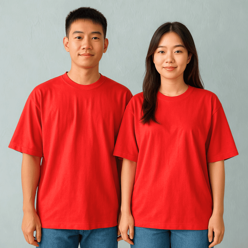 Áo thun oversize màu đỏ