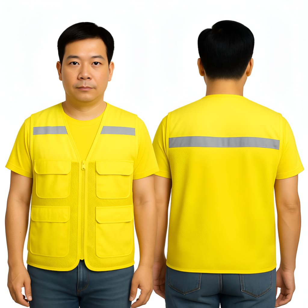 bảo hộ gile phản quang màu vang