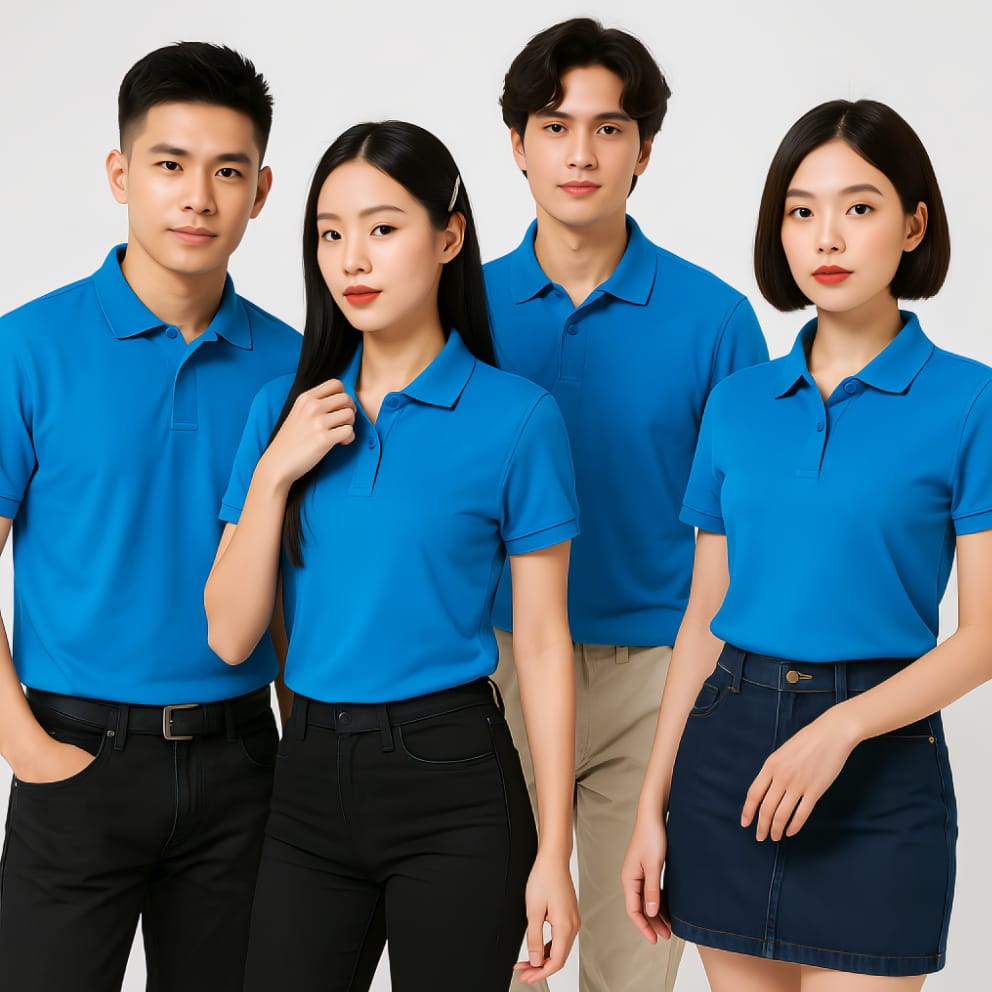 Áo Thun Đồng Phục Polo màu xanh Ya