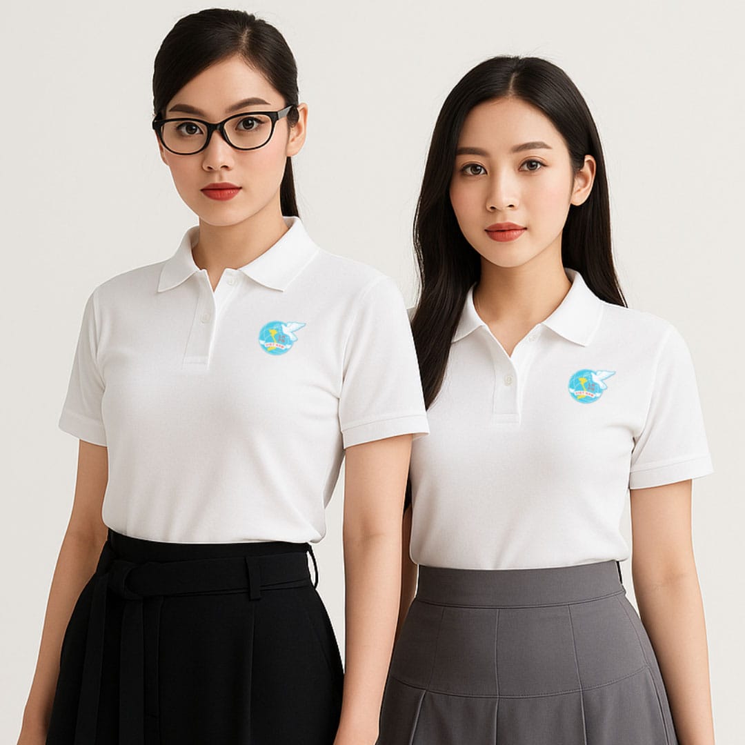 Áo Polo Trắng In Logo Hội Liên Hiệp Phụ Nữ Việt Nam