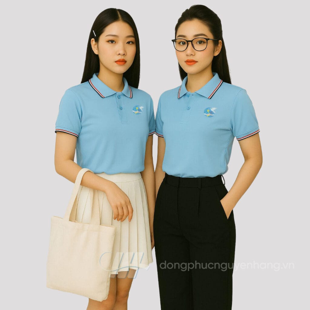 Áo Hội Liên Hiệp Phụ Nữ Việt Nam - Màu Xanh Thiên Thanh